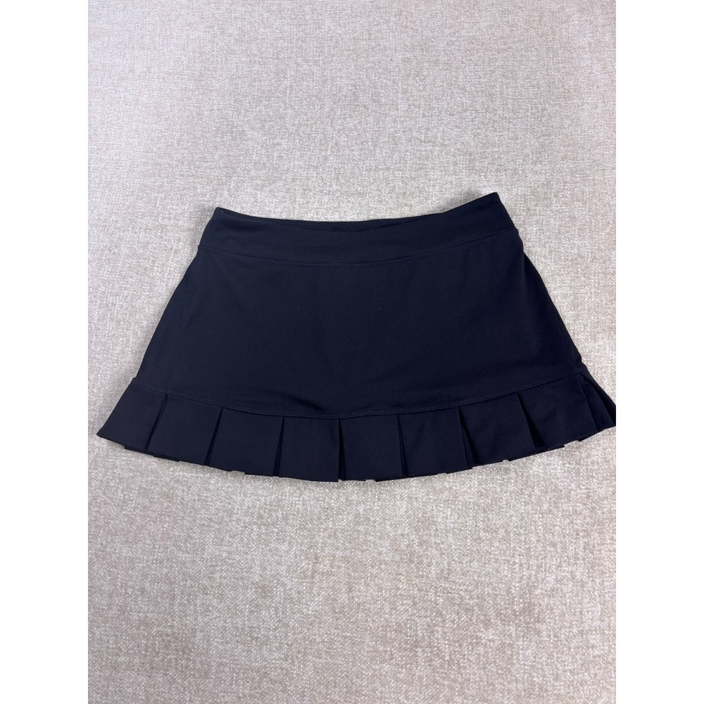 Zella Womens Black Pleated Hem Athletic Tennis Golf Skort Size L Large RN58665
